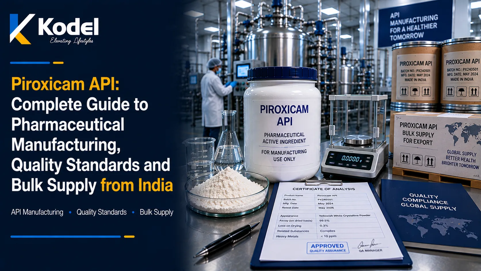 Piroxicam API manufacturing, quality standards, and bulk supply from India